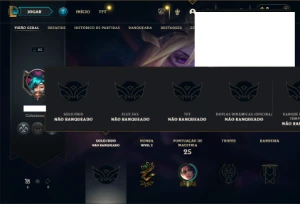 Unranked lv 23 com TODOS os champs e 5 Skins + 1 Fragmento - League of Legends LOL