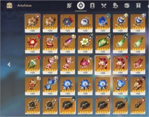 Genshin Impact - Conta AR 56/ 8 personagens 5*/ 3 armas 5*