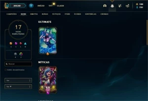 Conta prata 3 com 40 Champs e 17 Skins - League of Legends LOL