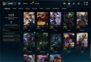 Conta prata 3 com 40 Champs e 17 Skins - League of Legends LOL