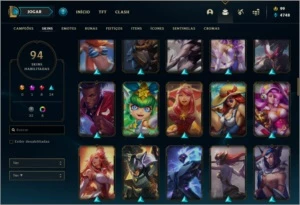 Conta ouro 3 com 94 skins e 118 Champs - League of Legends LOL