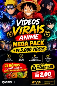 Vídeos Virais Anime - Mega Pack + de 3.000 Vídeos - Redes Sociais