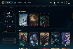 Conta Lol Nível147 com email diamante 4(TFT) - League of Legends