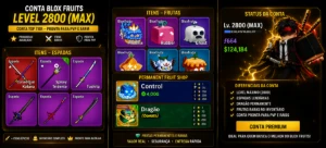 Conta Blox Fruits Insana 🔥 🐉 Dragon Perm + Cdk + Tushita +