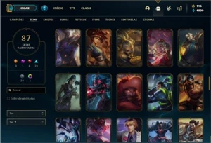 Conta prata 3 com TODOS os champs e 87 Skins - League of Legends LOL