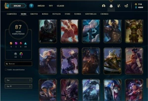 Conta prata 3 com TODOS os champs e 87 Skins - League of Legends LOL