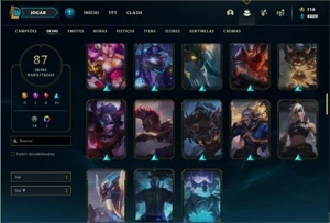 Conta prata 3 com TODOS os champs e 87 Skins - League of Legends LOL