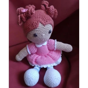 Boneca Rosa em Amigurumi - Artesanato e Personalizados