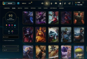 Unranked com 100 Champs e 92 Skins + 1800 RP - League of Legends LOL