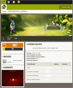 ZOBAL LEVEL 199 - Server ECHO (ex Rushu) - 12ap/5mp - Dofus
