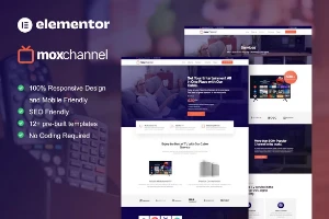 Template Kit Elementor para Serviços Canais de TV Site - Outros