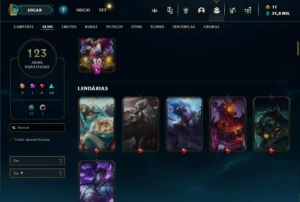 Conta Main Jg/Main Ww/Unranked/Varias Skins - League of Legends LOL