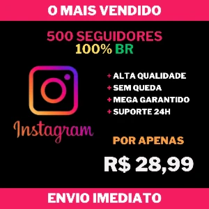 500 Seguidores 100% BR no Instagram