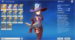 Mona com arma SSR ar7 - Genshin Impact
