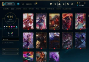 Esmeralda 1 com TODOS os Champs e 272 Skins +13 Vitoriosas - League of Legends LOL