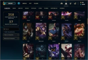 Conta bronze 4 afundada com 89 champs e 39 skins - League of Legends LOL
