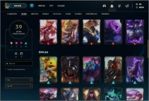 Conta bronze 4 afundada com 89 champs e 39 skins - League of Legends LOL