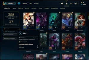 Conta bronze 4 afundada com 89 champs e 39 skins - League of Legends LOL