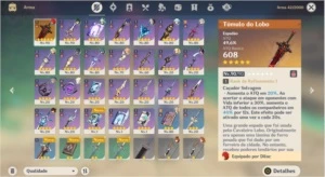 Genshin impact AR 54 (90% p 55) 4 personagens 5 estrelas - Grand Fantasia GF