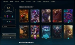 CONTA LOL 54 SKINS (2 ULTIMATES, 3 VITORIOSAS) - League of Legends