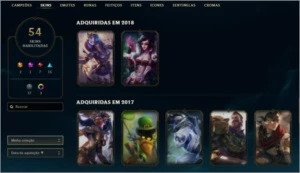 CONTA LOL 54 SKINS (2 ULTIMATES, 3 VITORIOSAS) - League of Legends