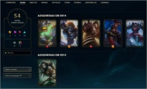 CONTA LOL 54 SKINS (2 ULTIMATES, 3 VITORIOSAS) - League of Legends