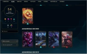 CONTA LOL 54 SKINS (2 ULTIMATES, 3 VITORIOSAS) - League of Legends