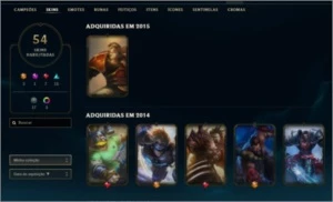CONTA LOL 54 SKINS (2 ULTIMATES, 3 VITORIOSAS) - League of Legends