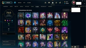 Conta LoL 1200+ skins Plat1 - League of Legends