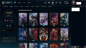 Conta LoL 1200+ skins Plat1 - League of Legends