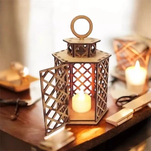 Kit 10 Luminária sextavada marroquina 16cm MDF cru,... - Artesanato e Personalizados