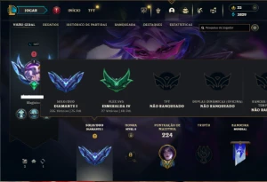 Diamante 1 com 110 Champs e 91 Skins + 12 Cromas - League of Legends LOL