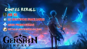 🔮 Contas Reroll AR 10 com 8000 Primogemas + PET RARO  - Genshin Impact
