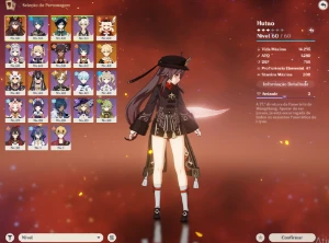 klee, venti,itto,hutao e cyno + lança de jade AR40 - Genshin Impact