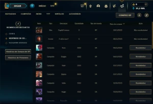Mestre com 26 Champs e 1 Skin + 8 Fragmentos - League of Legends LOL