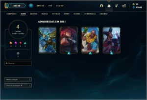 Conta diamante 4 com 4 skins e 26 champs + 17k de EA - League of Legends LOL