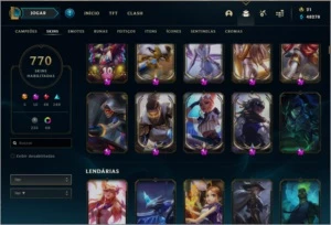 Conta League of Legends + de 700 skins e 10k investido LOL