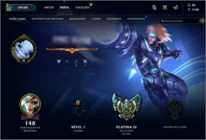 Conta LOL - Platina V , borda de gold - League of Legends