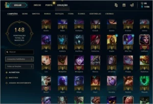 Conta LOL - Platina V , borda de gold - League of Legends