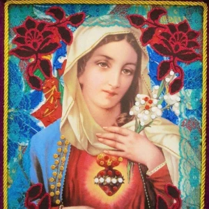 Estandarte de Santo - Sagrado Coração de Maria - Artesanato e Personalizados