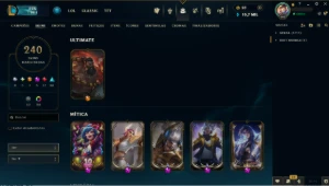 Conta LOL e Valorant - 240 Skins, Nivel 440, MMR Plat/Esm - League of Legends
