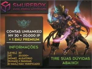 Conta unraked - 20k+ IP [Entrega 20/04] - League of Legends LOL