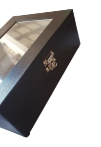 Porta Joias e Bijuterias com Porta Anel e Vidro na Tampa - Artesanato e Personalizados