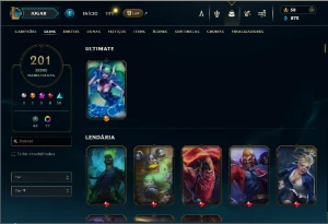 Platina 3 com TODOS os champs e 201 Skins + Ryze Triunfante - League of Legends LOL