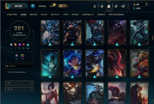 Platina 3 com TODOS os champs e 201 Skins + Ryze Triunfante - League of Legends LOL