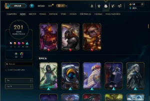 Platina 3 com TODOS os champs e 201 Skins + Ryze Triunfante - League of Legends LOL