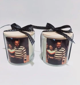Vela Aromática Personalizada com Foto Dia dos Pais - Artesanato e Personalizados