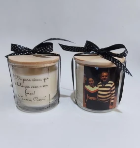 Vela Aromática Personalizada com Foto Dia dos Pais