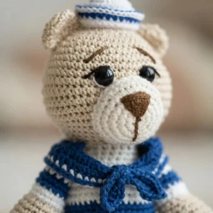 Urso Marinheiro Médio Amigurumi - Artesanato e Personalizados