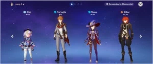 CONTA GENSHIN IMPACT DILUC,QIQI,MONA E CHILDE